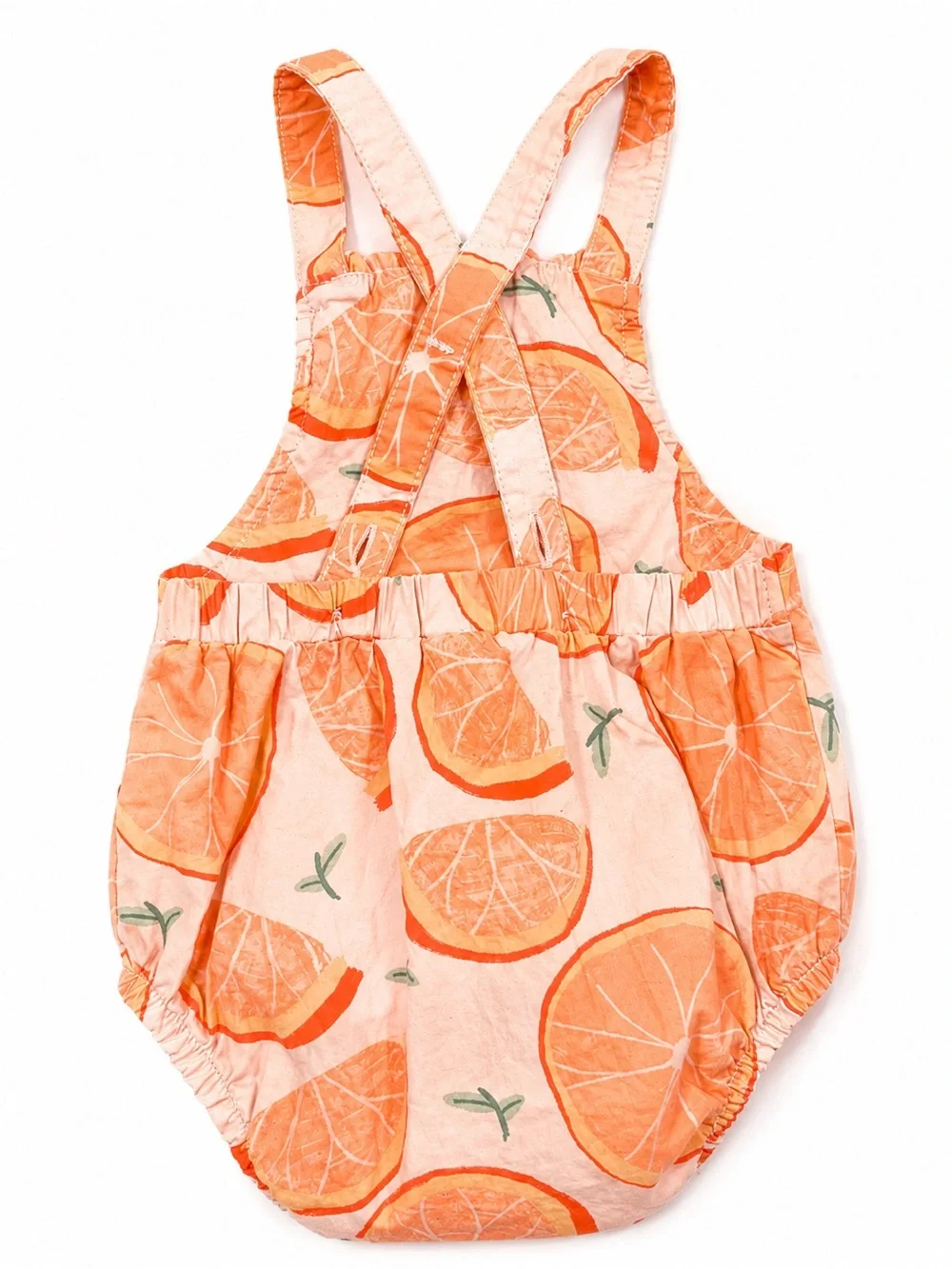 Carter's Peach & Orange Citrus Print Baby Romper 3-6 M.